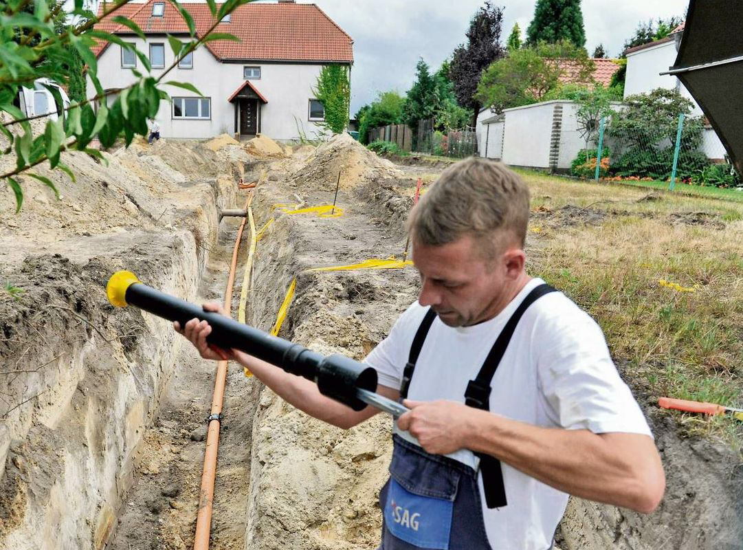 Erdarbeiten für Groß Dübens neue Dorfmitte
